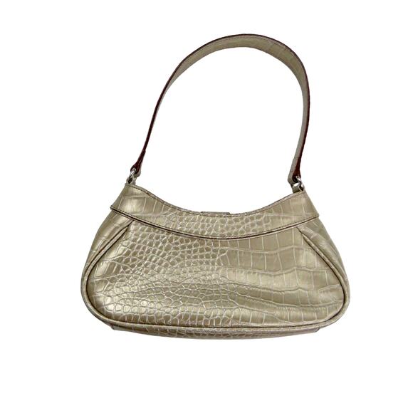 Y2k Vintage Liz Claiborne Gold Leather Baguette Bag Mini Bag - Picture 2 of 5